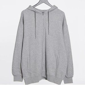 Daisy Street Oversized Zip Front Hoodie